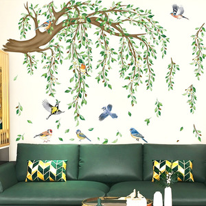 Grandes Décorations Murales Autocollantes en Forme de Branche d'<span class=keywords><strong>Arbre</strong></span> à Fleurs Roses, Motif Floral de Cerisier et Oiseaux, Écologiques et Imperméables, pour Décoration de Salon - Product Image 2