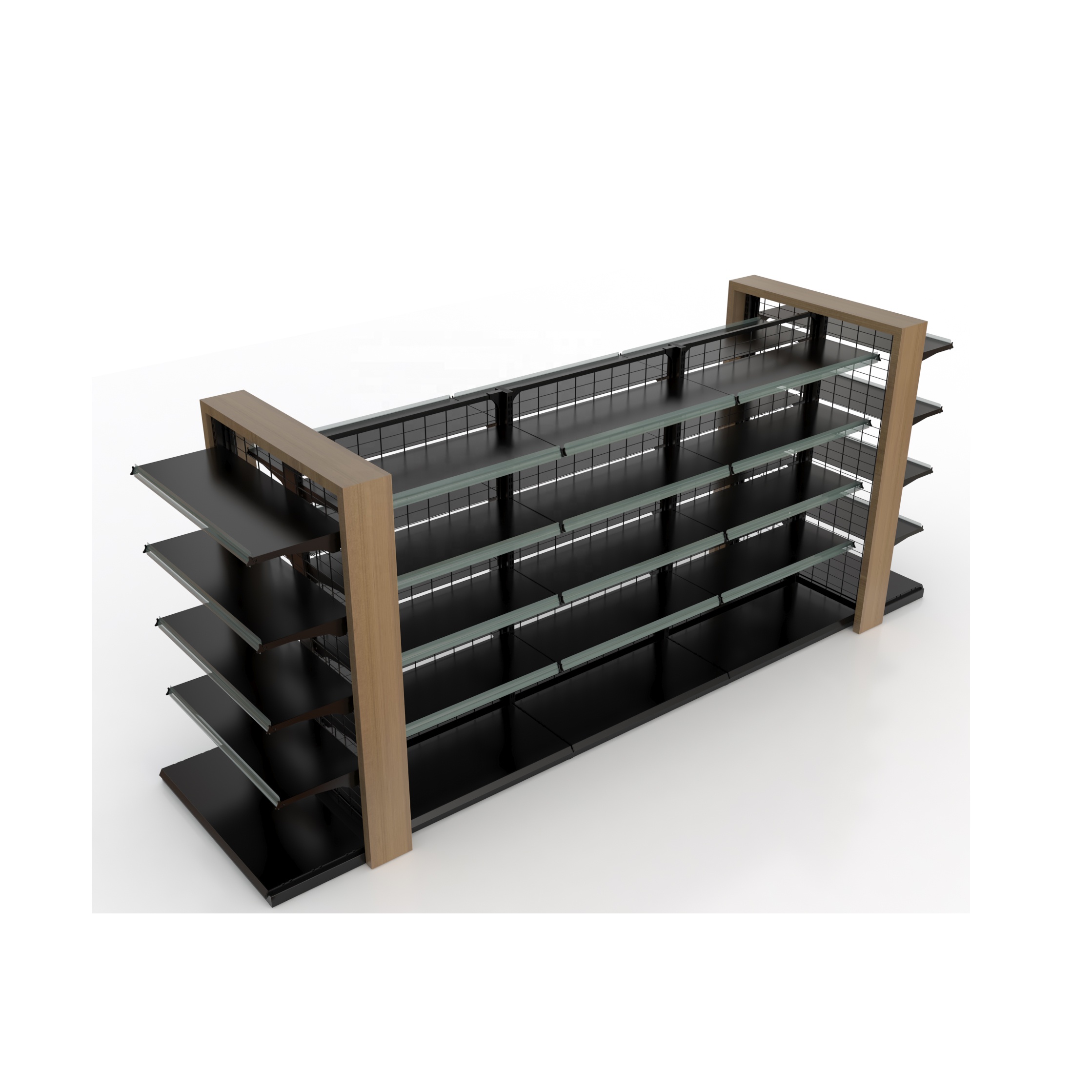 LED Supermarket Shelf Durable Metal Display with Lighting