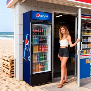 Refrigerador Comercial Personalizado al por Mayor de 300L, Refrigerador de <span class=keywords><strong>Cerveza</strong></span> con Puerta de Vidrio, Enfriador de Bebidas Energéticas - Product Image 1