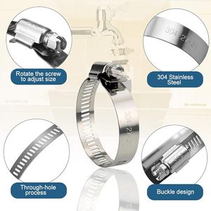 Abrazaderas de Manguera de Acero Inoxidable 304 al por Mayor Personalizadas con Banda de 1/2 D Tipo Americano y Alemán con Perno Ajustable para Conexión de Tuberías de Metal y Plástico - Product Image 4