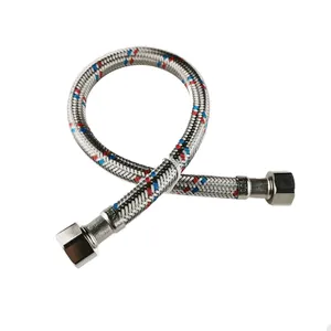 UK F3/4"x22mm with ISO,,Braided Flexible Metal Hose for Water Heater,EPDM Tube with SS304 Wires Braided and Brass Nuts