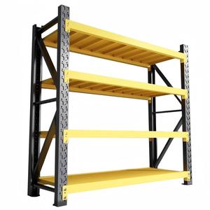 Depoda ve fabrikada kullanılan siyah ve sarı raflar çok seviyeli, dayanıklı, tekerlekli depo rafı - Product Image 1