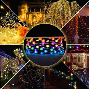 Guirlande lumineuse de Noël extérieure étanche à LED, guirlande de lumières féériques, décoration de jardin, lampe de rue DIY pour patio - Product Image 4
