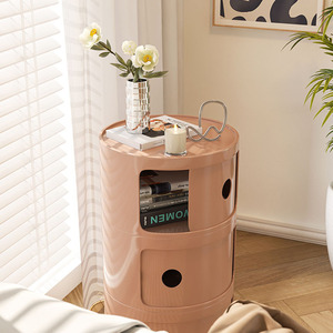 Modern Simple Small <strong>Bedside</strong> <strong>Table</strong> with Storage Cabinet <strong>Narrow</strong> Design for Bedroom Plastic Material - Product Image 3