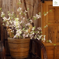 Künstliche Schneeweide Blume mit Langem Zweig Weiße Seidenblumen für Blumenarrangements Heim Hochzeit Dekorative Raumdekoration