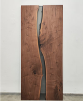 Table à manger moderne en bois massif avec bord naturel, robuste, écologique, multifonctionnelle, pour bar à domicile, salle à manger, plateau de table en noyer de 2 m
