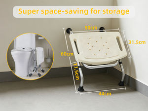 كرسي استحمام قابل للطي من سبائك الألومنيوم من سيمبلي ووك، يتحمل وزن 136 كجم، مناسب لكبار السن، معتمد من UKCA، مع إمكانية تخصيص العلامة التجارية - Product Image 2