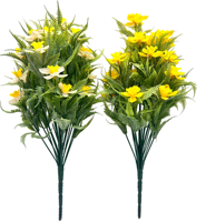 Bouquet mixte de narcisses artificiels en PE, feuilles de fougère, pour mariage, bouquet de mariée, décoration maison et jardin