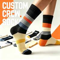 Chaussettes de sport personnalisées en gros avec logo, rayées, style rétro, pour athlétisme, gym, basketball, tennis, skateboard, chaussettes de compression