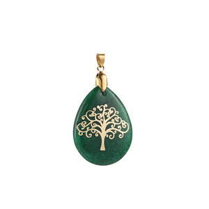 Muti Design Natural Gemstone Teardrop Pendants with PVD Gold Tree of Life | DIY Jewelry Making Supplies for Necklaces & <b>Bracelet</b> - Product Image 6