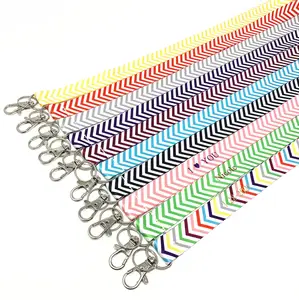 Custom Personalized Polyester Lanyard Wholesale Fabric Necklace Neck Strap With Key Ring