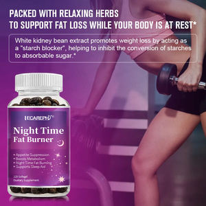 Gelişmiş iştah bastırıcı karbonhidrat engelleyici gece mermi kapsülleri gece yağ yakma ve doğal uyku desteği - Product Image 2