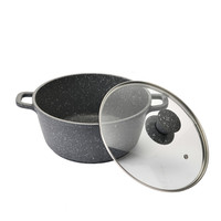 Nouvelle Batterie de Cuisine en Aluminium Pressé pour Induction, Marmites avec Revêtement Marbre