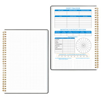 Carnet de planification budgétaire mensuelle Xiran A5, couverture en film PP estampillée or, reliure spirale personnalisée, lignage collégial, pour le travail et l'école