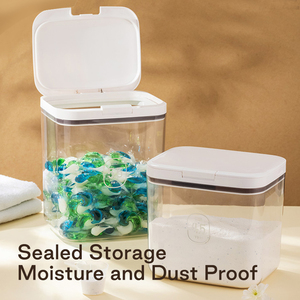 ANYA Large Capacity <strong>Container</strong> With One-Press Lid Laundry Room Organization and Storage Decor Airtight Dishwasher Pod Holder <strong>Set</strong> - Product Image 5