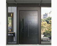 Porte d'entrée moderne de luxe en acier, insonorisée, anti-ouragan, porte de sécurité métallique pour projets d'ingénierie et personnalisation