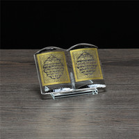 Coran en cristal brillant, livre en verre, texte religieux de l'Islam pour cadeaux de mariage, autres produits d'artisanat en cristal