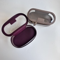 Trousse de Toilette Ovale Transparente en PVC et Cuir Saffiano PU de Haute Qualité pour Voyage, avec Fermeture Éclair