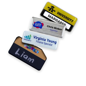 Tùy Chỉnh Phong Cách Cổ Kim Loại Tên Tag Pin Bạc Hình Chữ Nhật Tên Nơi Laser Khắc Logo Từ Tên Thương Hiệu Huy Hiệu - Product Image 3