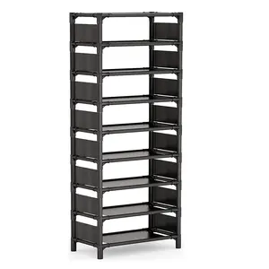 Stabilität Multi Vliesstoff Schicht langlebig Metallrahmen große Größe 50 Paar stapelbar moderne Ecke abgestufte Schuh regal Organizer