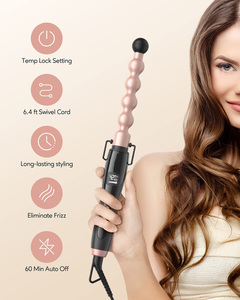 <span class=keywords><strong>Fer</strong></span> à <span class=keywords><strong>boucler</strong></span> électrique en céramique PTC NB WIDE avec écran LCD de température, design bulle de 1 pouce, pour cheveux courts et longs, usage hôtelier et domestique - Product Image 3
