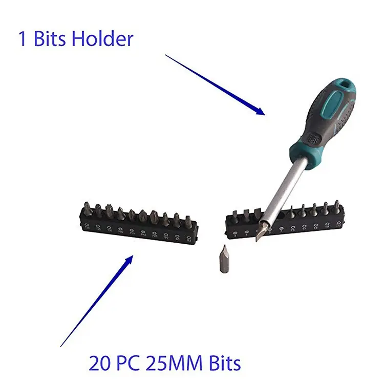 Manufacturers Supply OEM Full-size 8 PCS Precision 4 PCS Slotted 4 PCS Philipps Screwdriver Set With 20 Bits