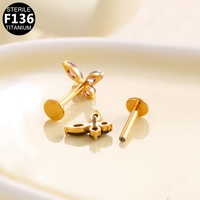 Getta Luxury High-End F136 Titanium Ear Bone Nail Lip Nail Inner Dent Screw Cartilage Nail Fashion Piercing Jewelry Stone Shell