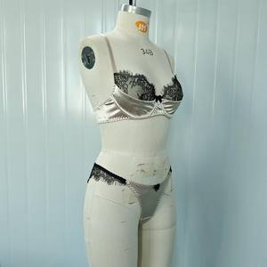 Nuova azienda di moda americana europea traspirante con cuciture in pizzo nero francese con fiocco da donna Sexy copri reggiseno squisito - Product Image 2