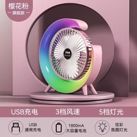 Nouveau ventilateur électrique rechargeable USB 2024 avec LED RGB et dissipateur thermique en plastique pour boîtier d'ordinateur, dortoir d'étudiants, utilisation sur table