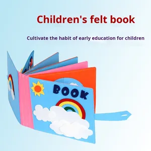 Libro <span class=keywords><strong>Puzzle</strong></span> in Feltro per l'Educazione Precoce, Gioco 3D Stereoscopico Arcobaleno per Asilo, Giocattolo Educativo per Riconoscere l'Orologio - Product Image 2