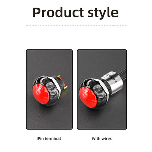 IP68 Plastic <strong>Push</strong> <strong>Button</strong> Switches 12mm Momentary Waterproof <strong>Push</strong> on Normally Open Switch <strong>Button</strong> with Wirers for Handle Control - Product Image 2