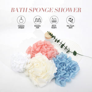 Vente en gros Loofah doux et gant de toilette 2 en 1 éponge de bain Loofah <span class=keywords><strong>serviette</strong></span> boule de bain avec cordon éponge de douche pour le corps - Product Image 2
