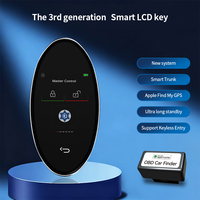 Clé de voiture intelligente Kaifute CF818 avec écran tactile LCD, autonomie ultra longue, entrée sans clé IPS HD, compatible Apple Find My, OBD, argent/noir, garantie OEM 1 an