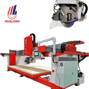 HUALONG HLSQ-350 Plus automático 4 aixs grande mármore laje cortador pedra máquinas granito ponte viu corte máquina