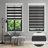 Persianas Zebra Motorizadas ZSTARR con Ajuste de Límite, Cortinas Enrollables Eléctricas Inteligentes con Diseño de Tela Horizontal Personalizado