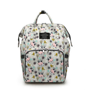 Fox Castle Impresión de dibujos animados Mochila multifuncional de gran capacidad Poliéster impermeable Maternidad y bolsa de pañales para bebés - Product Image 4