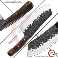 Couteaux de chef de 7 pouces, fabriqués à la main, en acier à haute teneur en carbone, couteau à découper professionnel pour boucher, couteau à hacher en acier inoxydable