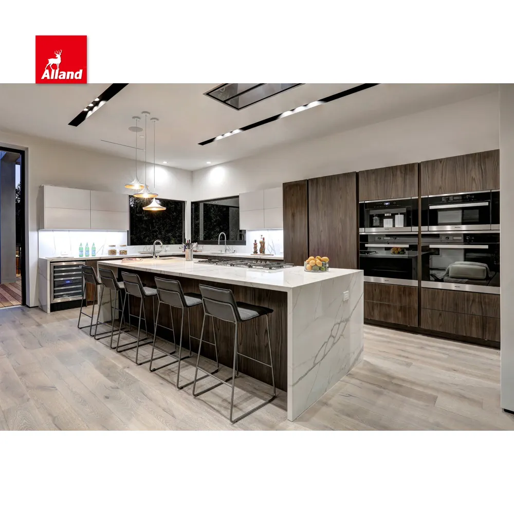 AllandCabinet Modern Design Custom Made cupboards used craigslist modular Kitchen Cabinet Set with Storage furniture