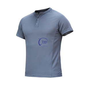 <span class=keywords><strong>Camiseta</strong></span> Táctica de <span class=keywords><strong>Manga</strong></span> <span class=keywords><strong>Corta</strong></span> de Secado Rápido para Hombre, Cuello Henry, para Deportes al Aire Libre, Senderismo y Running, Venta al Por Mayor - Product Image 1