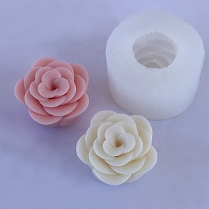 DM870 3D Camelia flor diseño silicona molde jabón Chocolate <span class=keywords><strong>Fondant</strong></span> <span class=keywords><strong>pastel</strong></span> vela moldes para hacer velas 3D flor - Product Image 5