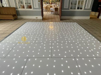 Panneaux de danse étoilés blancs de haute qualité 16*16 pieds, panneaux de danse lumineux à LED scintillants en acrylique pour discothèque, concert, mariage et fête