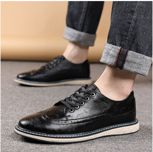 Nuevos Zapatos Casuales de Cuero para Hombre, Transpirables, Diseño Deportivo de Lujo para Negocios y Oficina, Zapatos para Caminar de Talla Grande - Product Image 1