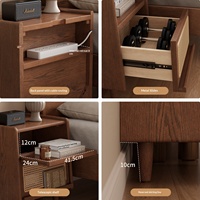 Mesa de Noche y Gabinete de Madera Maciza Estilo Medieval con Riel Silencioso para Dormitorio, Modelo CTG080, Novedad 2026, Venta al por Mayor