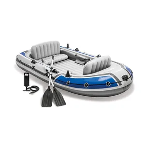 2021充气便携式船踏板独木舟皮划艇塑料4 Preson户外水搞笑