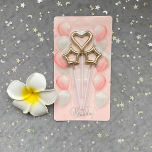 เทียนเค้กวันเกิดรูปหัวใจและดาว, ชุดเทียนประดับสำหรับวันเกิดวันครบรอบแต่งงานวันวาเลนไทน์ - Product Image 5
