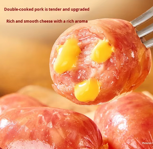 Saucisse de Porc au Fromage Hongxiangji, Texture Moelleuse, Salée, Prête à Consommer, Snack en une Seule Gueuleée, Vente en Gros, Alimentation Décontractée Savoureuse, Usine OEM ODM - Product Image 4