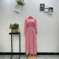 Vente en gros usine – Nouvelle robe africaine musulmane avec strass, caftan abaya pour femme, ensemble robe longue à manches longues et foulard, idéal pour mariage, fête ou Aïd