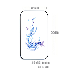 Tatouage temporaire en aquarelle, baleine, autocollant, vague bleue de la mer, papillon, art corporel pour femmes, vente en gros, tatouage factice imperméable, en vrac - Product Image 3