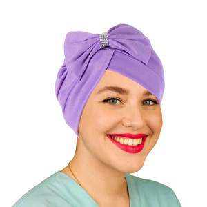 HZM-61239 Stock d'usine, chapeau hijab musulman pour femmes, couleur unie, devant court, nœud croisé, turban - Product Image 6