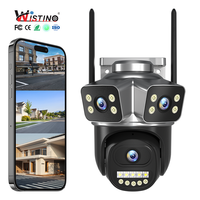Caméra CCTV Wistino extérieure à trois objectifs 9MP Ultra HD Pixel via WiFi V380pro PTZ